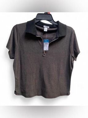 Rue21 Dark Gray Ribbed Crop Top
